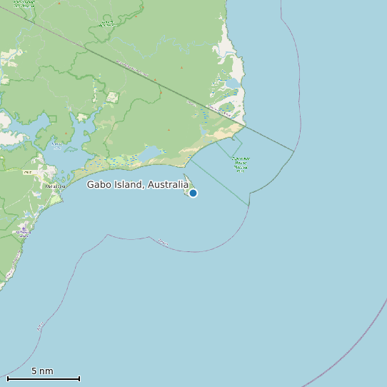 Map of Gabo Island, Australia Tide Prediction Station