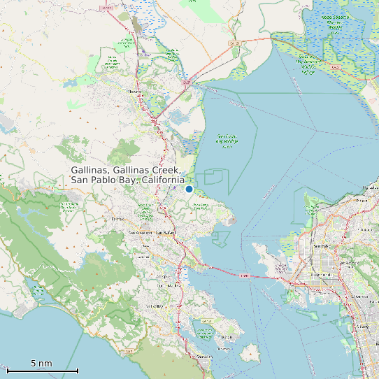 Map of Gallinas, Gallinas Creek, San Pablo Bay, California Tide Prediction Station