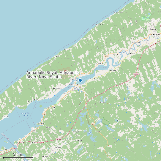 Map of Annapolis Royal, Annapolis River, Nova Scotia Tide Prediction Station