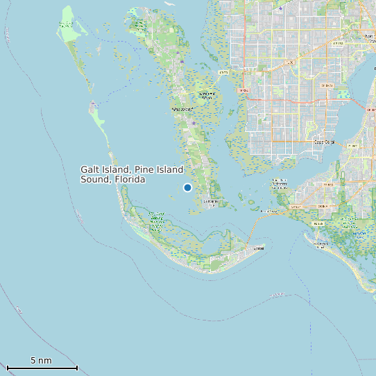 Map of Galt Island, Pine Island Sound, Florida Tide Prediction Station