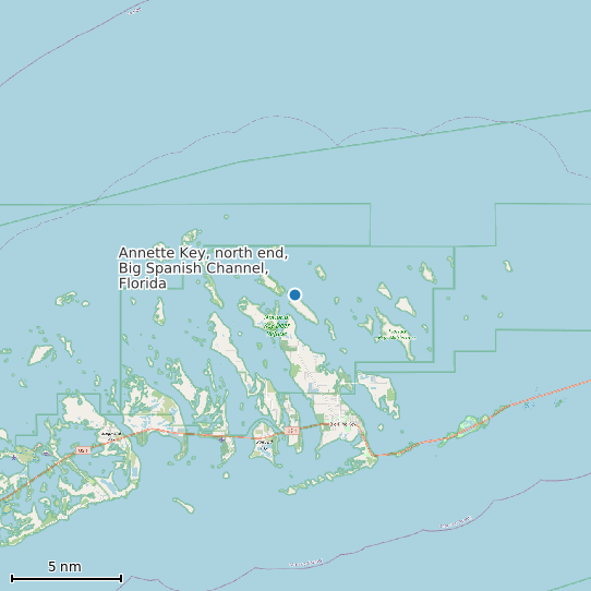 Map of Annette Key, north end, Big Spanish Channel, Florida Tide Prediction Station