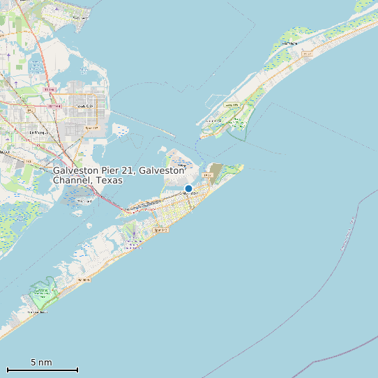 Map of Galveston Pier 21, Galveston Channel, Texas Tide Prediction Station