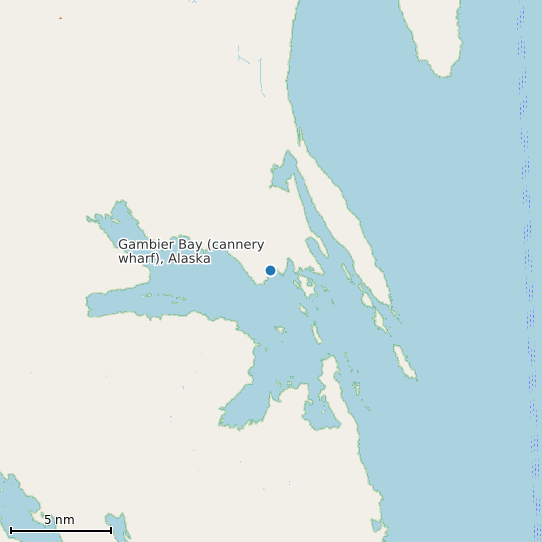 Map of Gambier Bay (cannery wharf), Alaska Tide Prediction Station