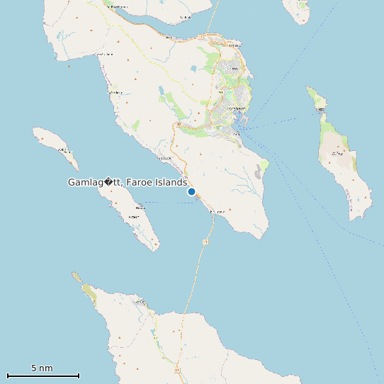 Map of Gamlag�tt, Faroe Islands Tide Prediction Station