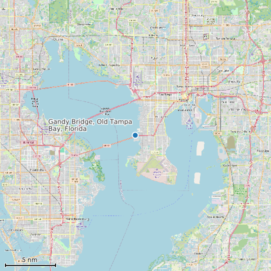 Map of Gandy Bridge, Old Tampa Bay, Florida Tide Prediction Station