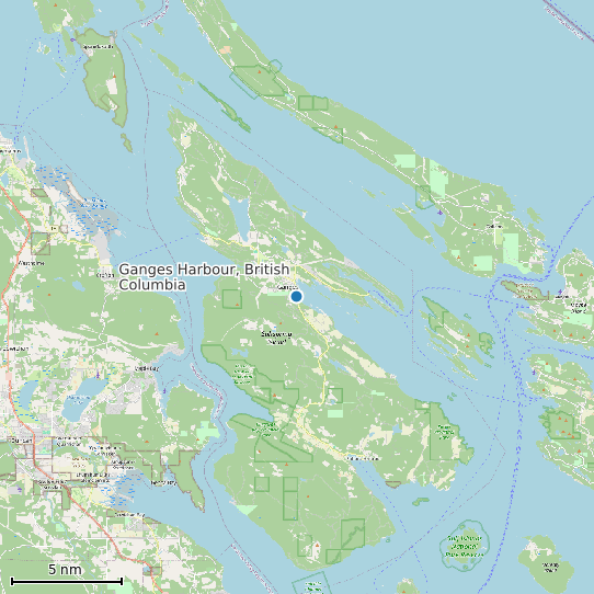 Map of Ganges Harbour, British Columbia Tide Prediction Station