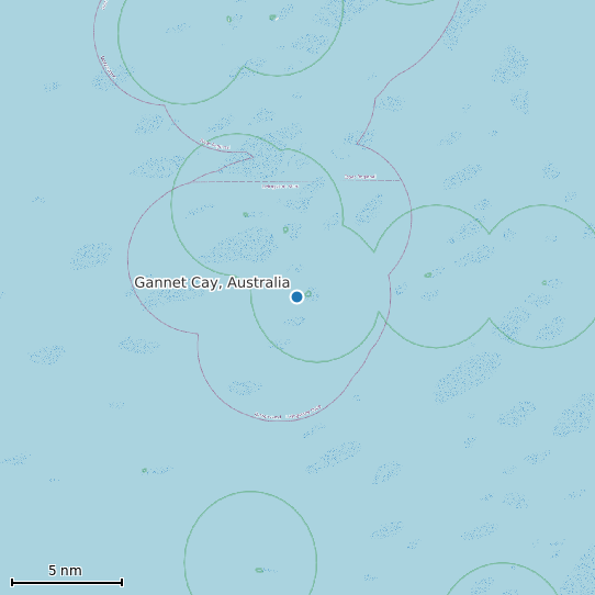 Map of Gannet Cay, Australia Tide Prediction Station