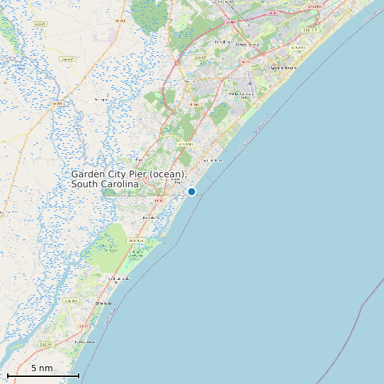 Map of Garden City Pier (ocean), South Carolina Tide Prediction Station
