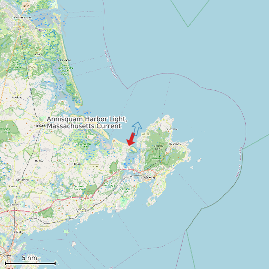Map of Annisquam Harbor Light, Massachusetts Current Prediction Station