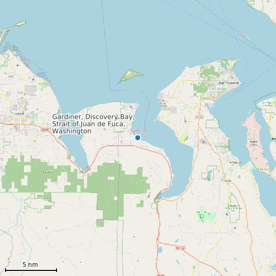 Map of Gardiner, Discovery Bay, Strait of Juan de Fuca, Washington Tide Prediction Station