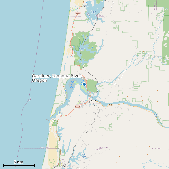 Map of Gardiner, Umpqua River, Oregon Tide Prediction Station