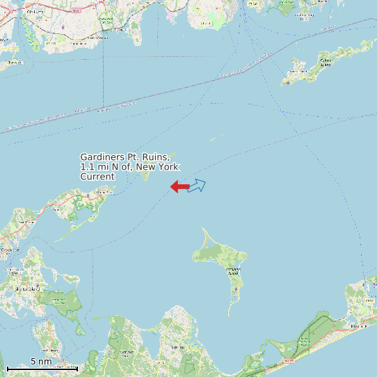 Map of Gardiners Pt. Ruins, 1.1 mi N of, New York Current Prediction Station