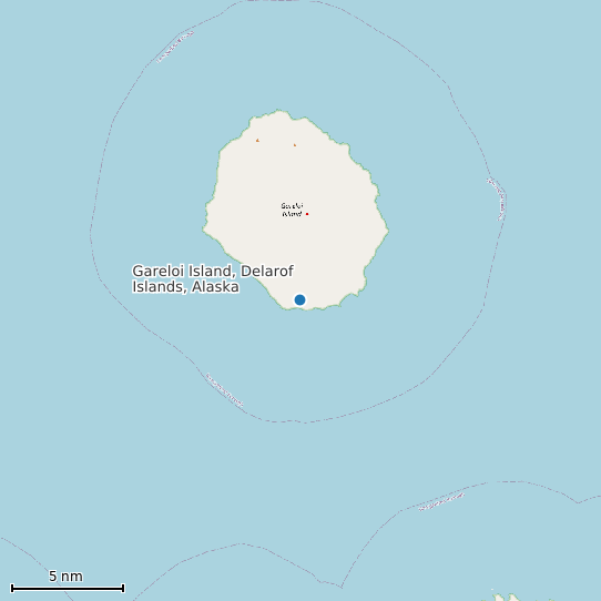 Map of Gareloi Island, Delarof Islands, Alaska Tide Prediction Station