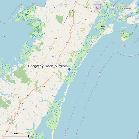 Map of Gargathy Neck, Virginia Tide Prediction Station