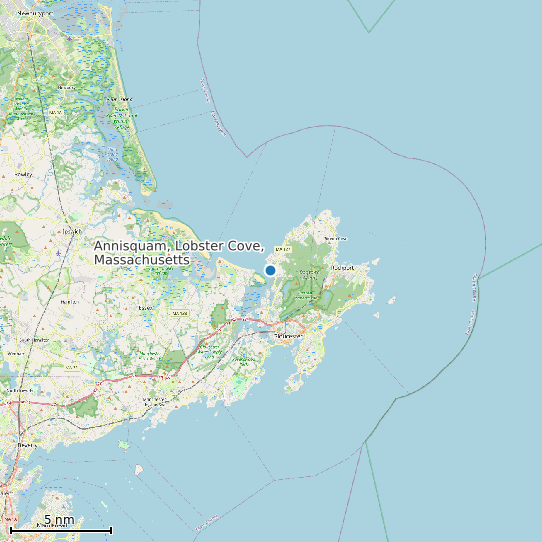 Map of Annisquam, Lobster Cove, Massachusetts Tide Prediction Station