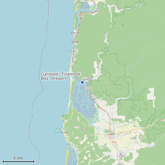Map of Garibaldi, Tillamook Bay, Oregon Tide Prediction Station