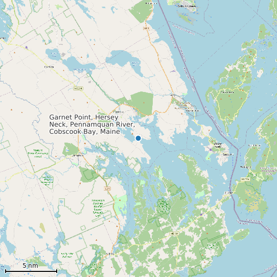 Map of Garnet Point, Hersey Neck, Pennamquan River, Cobscook Bay, Maine Tide Prediction Station