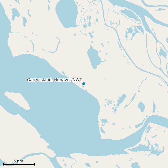Map of Garry Island, Nunavut/NWT Tide Prediction Station