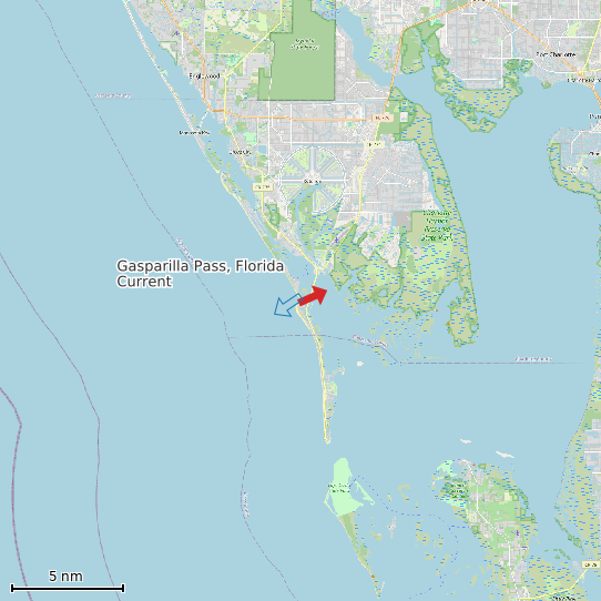Map of Gasparilla Pass, Florida Current Prediction Station