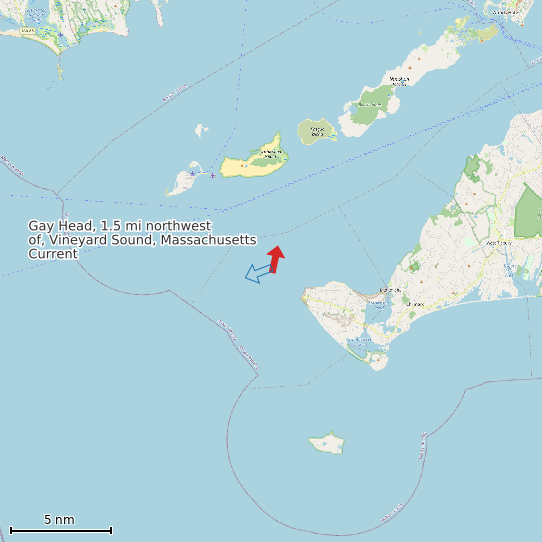 Map of Gay Head, 1.5 mi northwest of, Vineyard Sound, Massachusetts Current Prediction Station