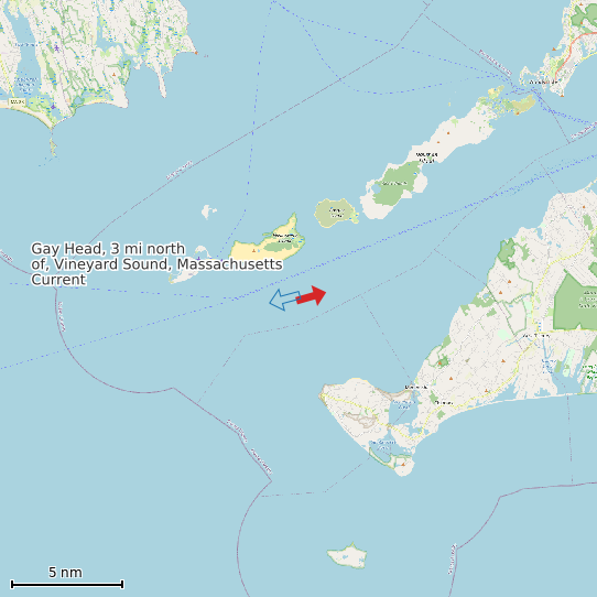 Map of Gay Head, 3 mi north of, Vineyard Sound, Massachusetts Current Prediction Station