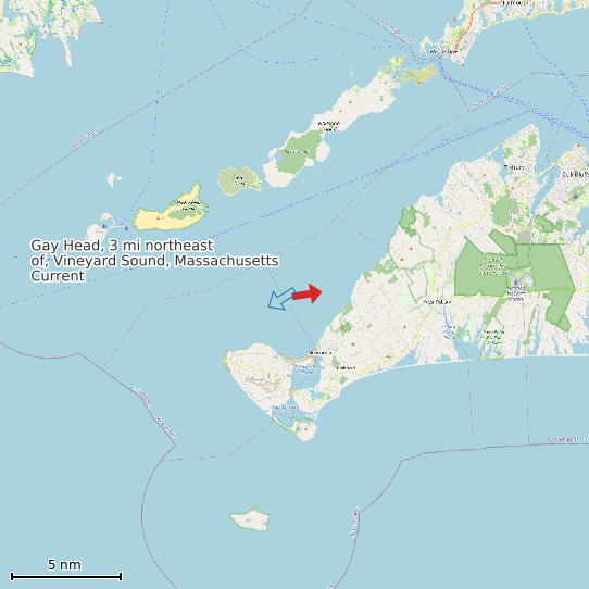 Map of Gay Head, 3 mi northeast of, Vineyard Sound, Massachusetts Current Prediction Station