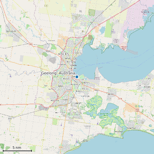 Map of Geelong, Australia Tide Prediction Station