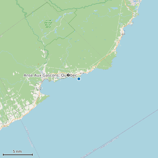 Map of Anse Aux Gascons, Qu�bec Tide Prediction Station