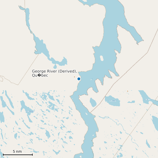 Map of George River (Derived), Qu�bec Tide Prediction Station