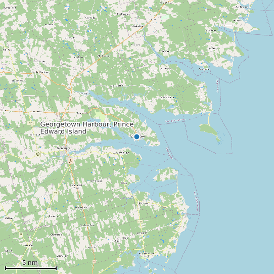 Map of Georgetown Harbour, Prince Edward Island Tide Prediction Station