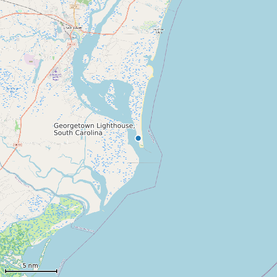 Map of Georgetown Lighthouse, South Carolina Tide Prediction Station