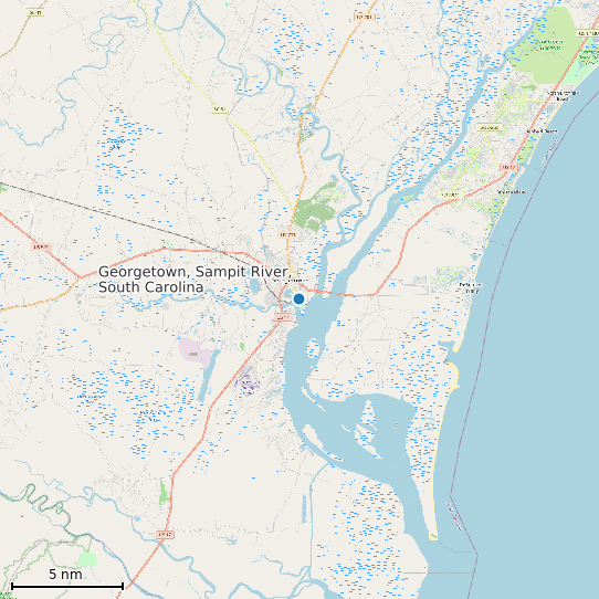 Map of Georgetown, Sampit River, South Carolina Tide Prediction Station
