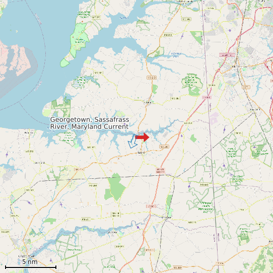 Map of Georgetown, Sassafrass River, Maryland Current Prediction Station