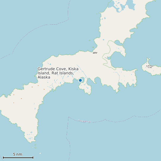 Map of Gertrude Cove, Kiska Island, Rat Islands, Alaska Tide Prediction Station