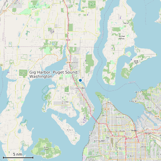 Map of Gig Harbor, Puget Sound, Washington Tide Prediction Station