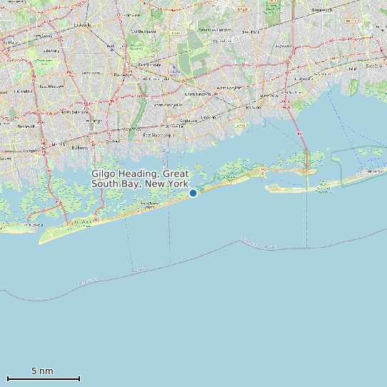 Map of Gilgo Heading, Great South Bay, New York Tide Prediction Station