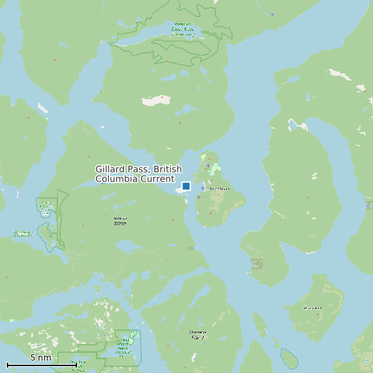 Map of Gillard Pass, British Columbia Current Prediction Station