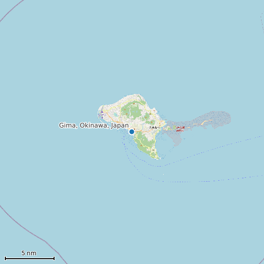 Map of Gima, Okinawa, Japan Tide Prediction Station