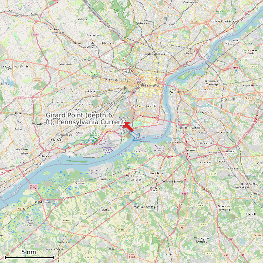 Map of Girard Point (depth 6 ft), Pennsylvania Current Prediction Station