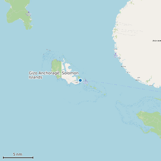 Map of Gizo Anchorage, Solomon Islands Tide Prediction Station
