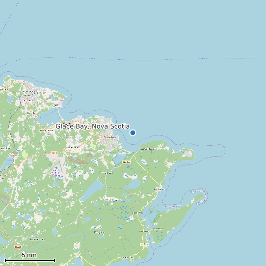 Map of Glace Bay, Nova Scotia Tide Prediction Station