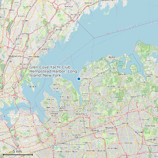 Map of Glen Cove Yacht Club, Hempstead Harbor, Long Island, New York Tide Prediction Station