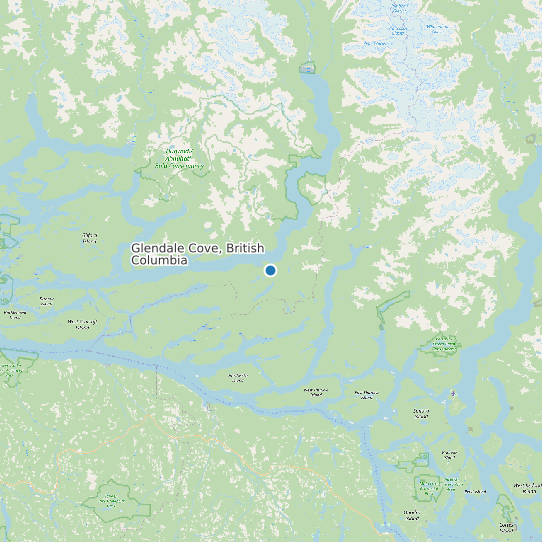 Map of Glendale Cove, British Columbia Tide Prediction Station