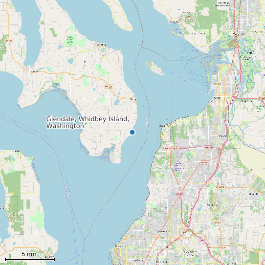 Map of Glendale, Whidbey Island, Washington Tide Prediction Station