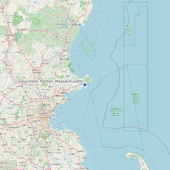 Map of Gloucester Harbor, Massachusetts Tide Prediction Station