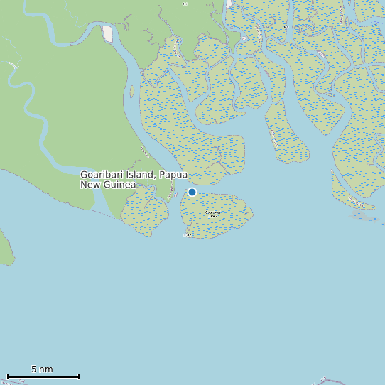 Map of Goaribari Island, Papua New Guinea Tide Prediction Station