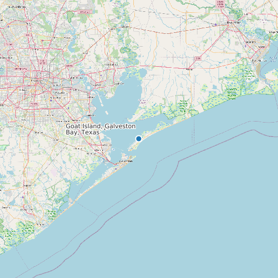 Map of Goat Island, Galveston Bay, Texas Tide Prediction Station