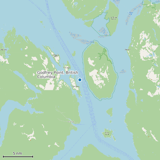 Map of Godfrey Point, British Columbia Tide Prediction Station