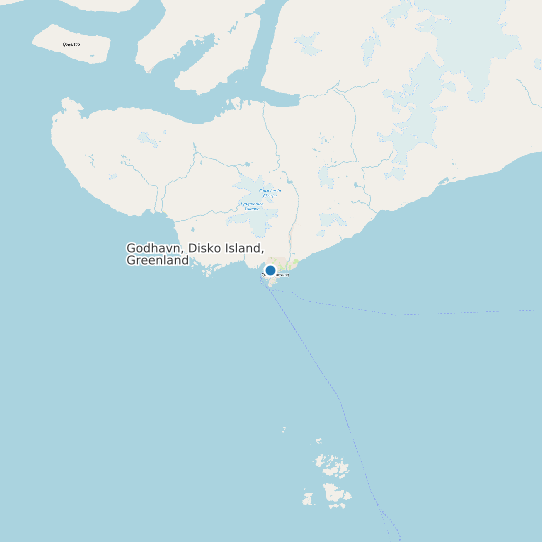 Map of Godhavn, Disko Island, Greenland Tide Prediction Station