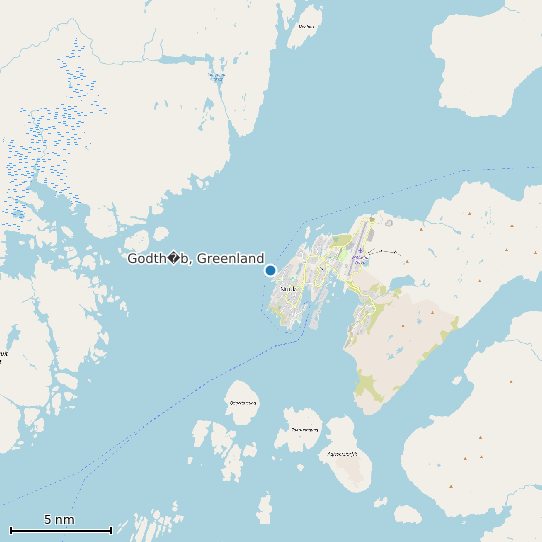 Map of Godth�b, Greenland Tide Prediction Station